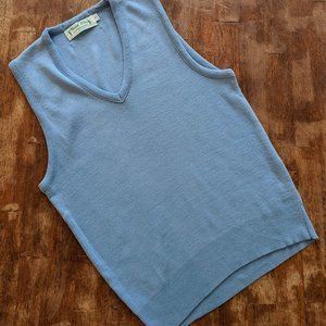 Match Play Of Pinehurst Golf Vintage Retro Blue V Neck Vest Sweater Men's Small